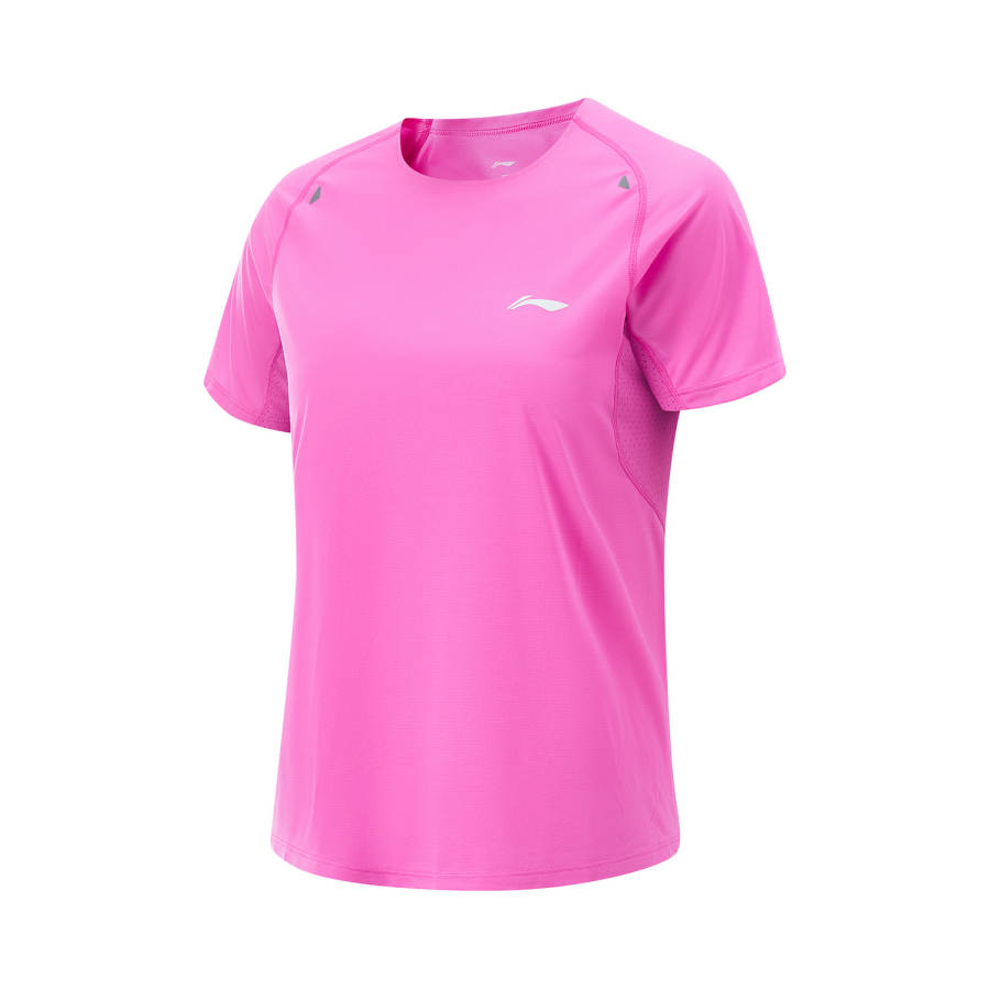 Li-Ning Li Ning Running Collection T Shirt Women's Fluorescent Rose Fuchsia