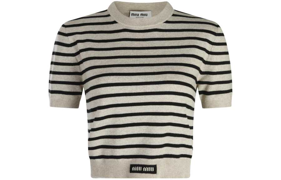 MIU MIU MIU MIU Striped Short sleeve Jumper