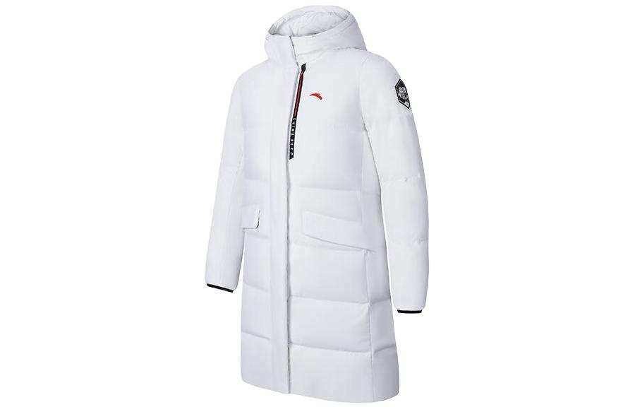 ANTA Variety Training Collection Down Jackets Women's Snowflake White Hooded Moderate Down Coat