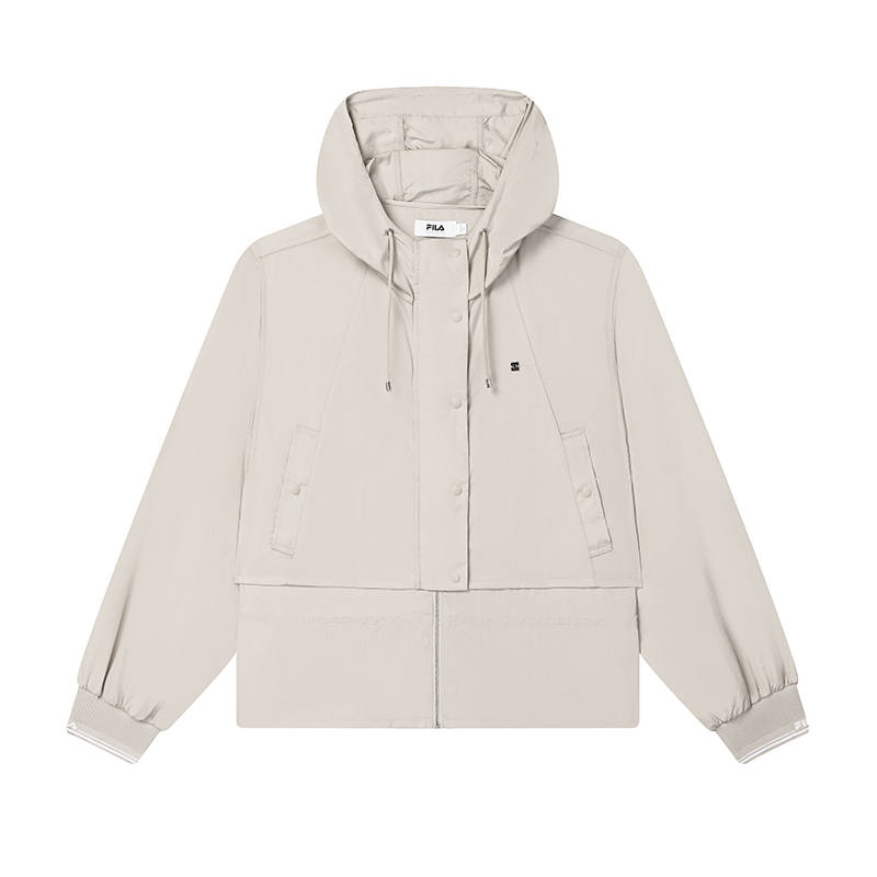 FILA Jackets Women's Light Nude Hooded Moderate Wind Shell