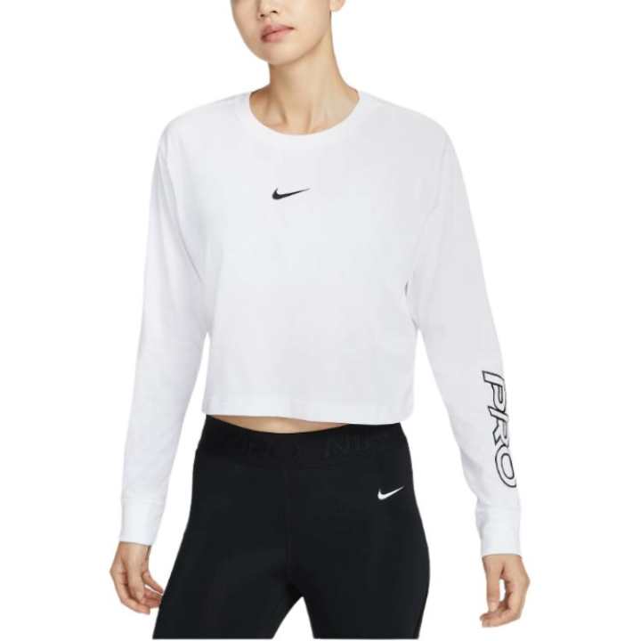 Nike Nike ProDri Fit FW24 Drop Shoulder Sleeve T Shirt Women's White
