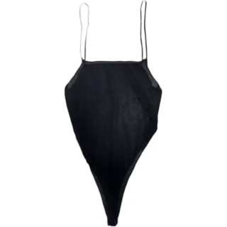 YEEZY Bodysuits Women's Black Square Collar