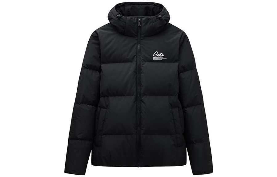 ANTA Life Collection Down Jackets Women's Black Hooded Non Detachable Moderate Down Jacket