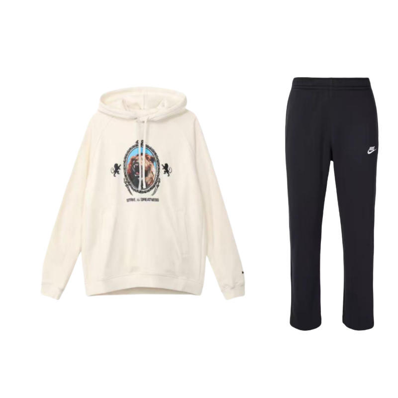 Nike Nike Casual Sportswear Unisex White/Black Hooded Moderate