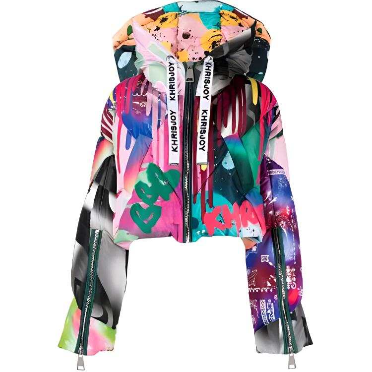 Khrisjoy graffiti-print hooded puff parka