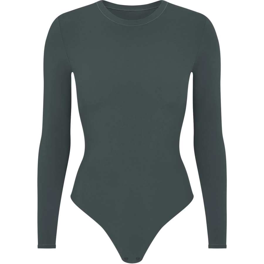 Skims FITS EVERYBODY LONG SLEEVE CREW NECK BODYSUIT Jumpsuit Women's Deep Sea Color