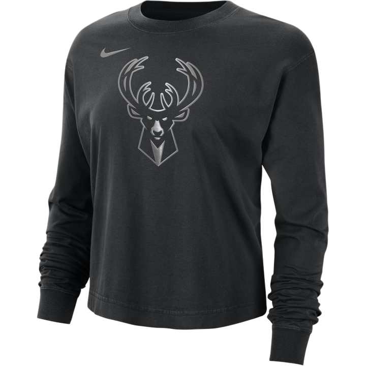Nike Nike Milwaukee Bucks Courtside Women's Nike Nba Shine Boxy Long Sleeve T Shirt