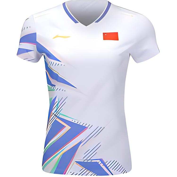 Li-Ning Li Ning Badminton Collection T Shirt Women's Standard White Neon Starlight Purple