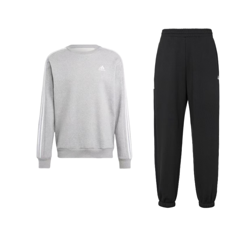 Adidas Adidas Casual Sportswear Men's Crew Neck Thickened And Fleece Lined