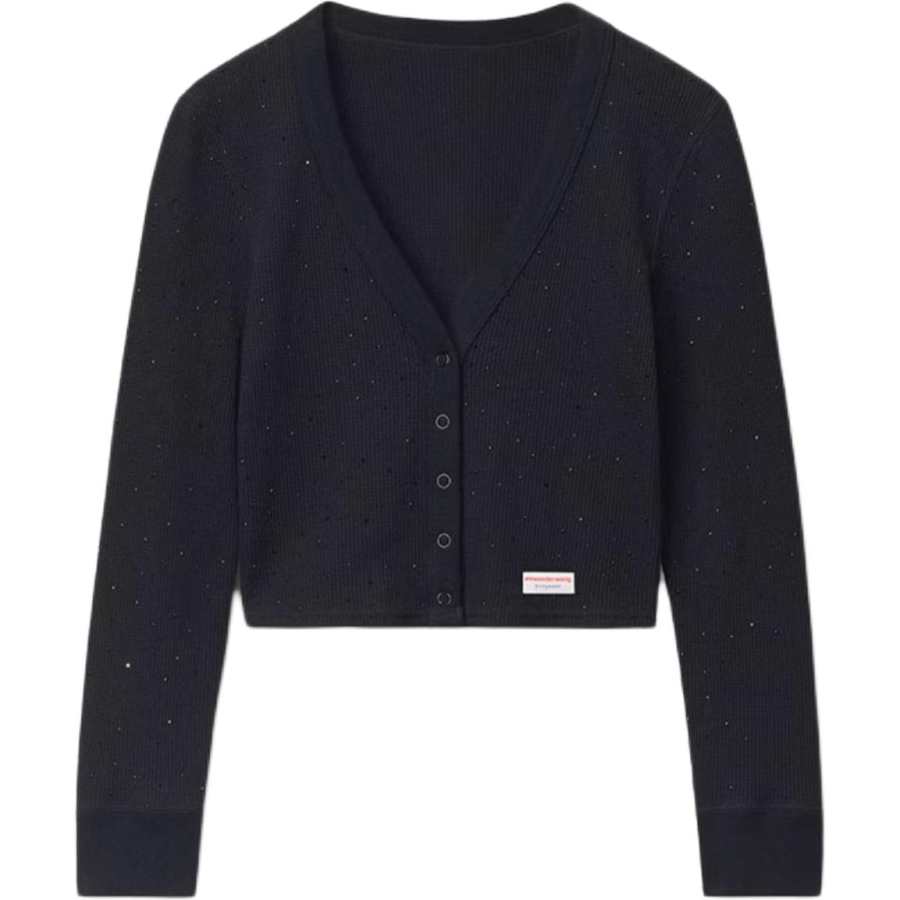 Alexander Wang Alexander Wang Button-Up Cropped Ribbed Cardigan