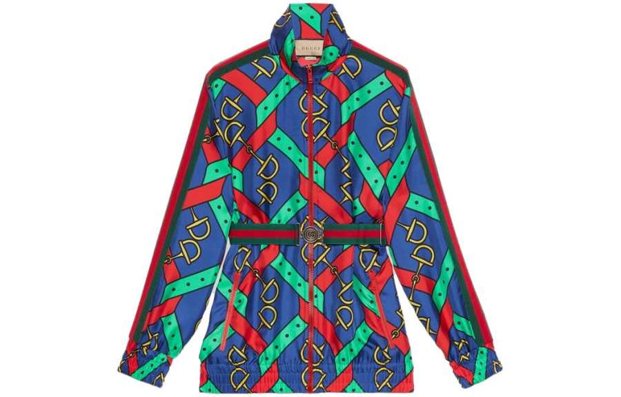 GUCCI GUCCI High Neck Horsebit Strap Printed Jacket
