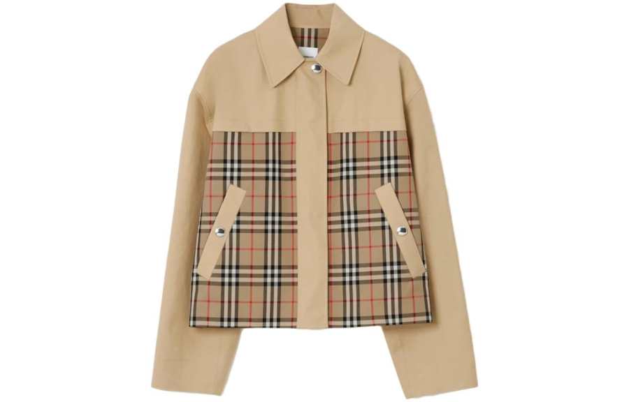 Burberry 【Previous Season】check-panel cotton jacket