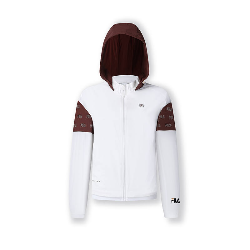 FILA Jackets Women's White Hooded Moderate Workwear