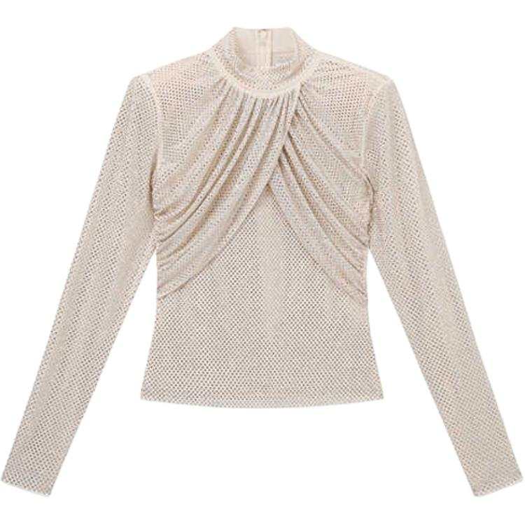 Self-portrait Self portrait Regular T Shirt Women's Light Beige Apricot