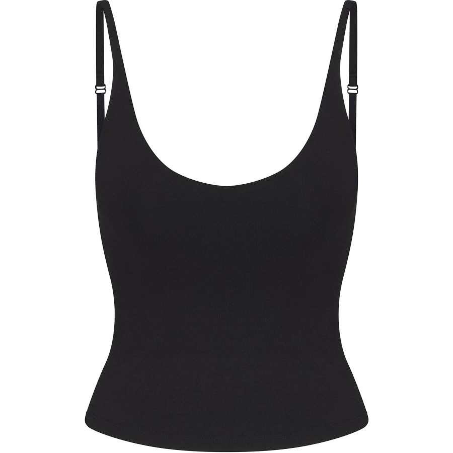 Skims SS25 SMOOTH LAYERS SCOOP NECK CAMI Camisole Women's OBSIDIAN/Obsidian Color