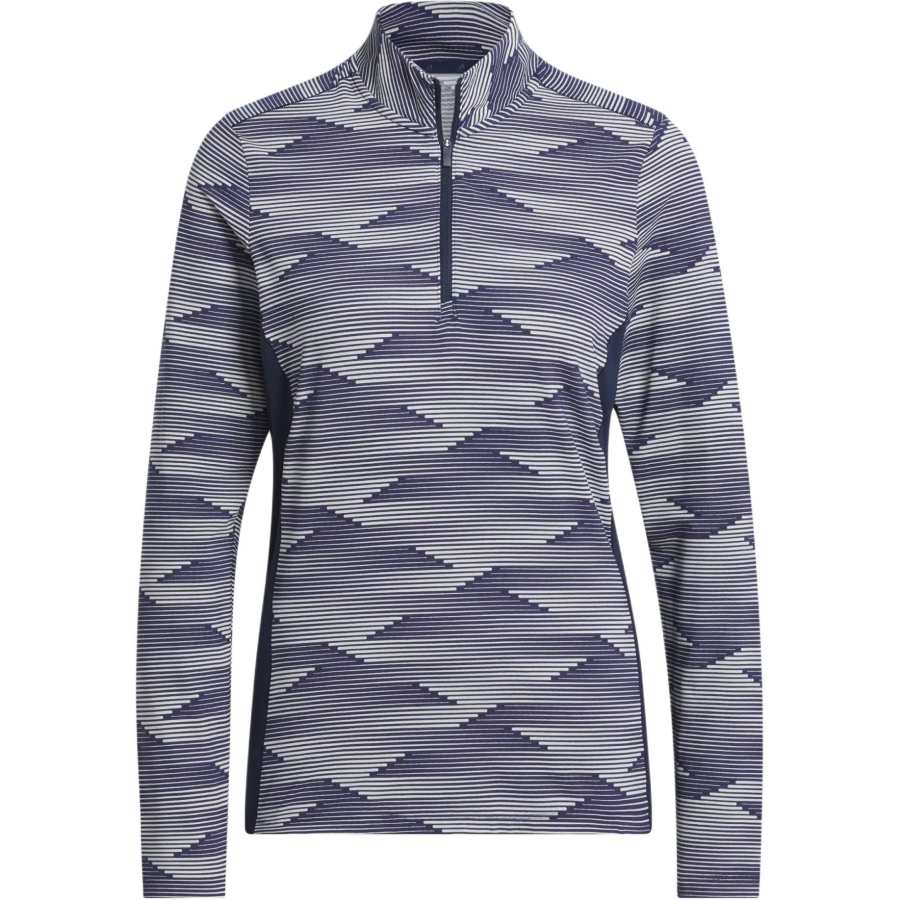 Adidas Adidas Free Shipping With AdiClub Ultimate365 Printed Quarter Zip Mock Polo Shirt