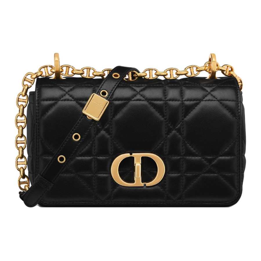 DIOR Caro Sheepskin Shoulder Bag Small Women's Black