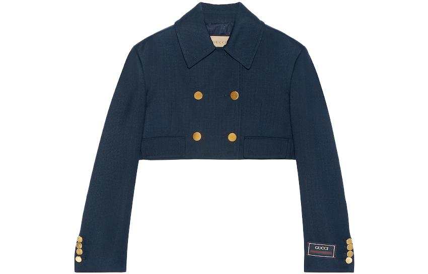 GUCCI Jackets Women's Blue Lapel Moderate Other
