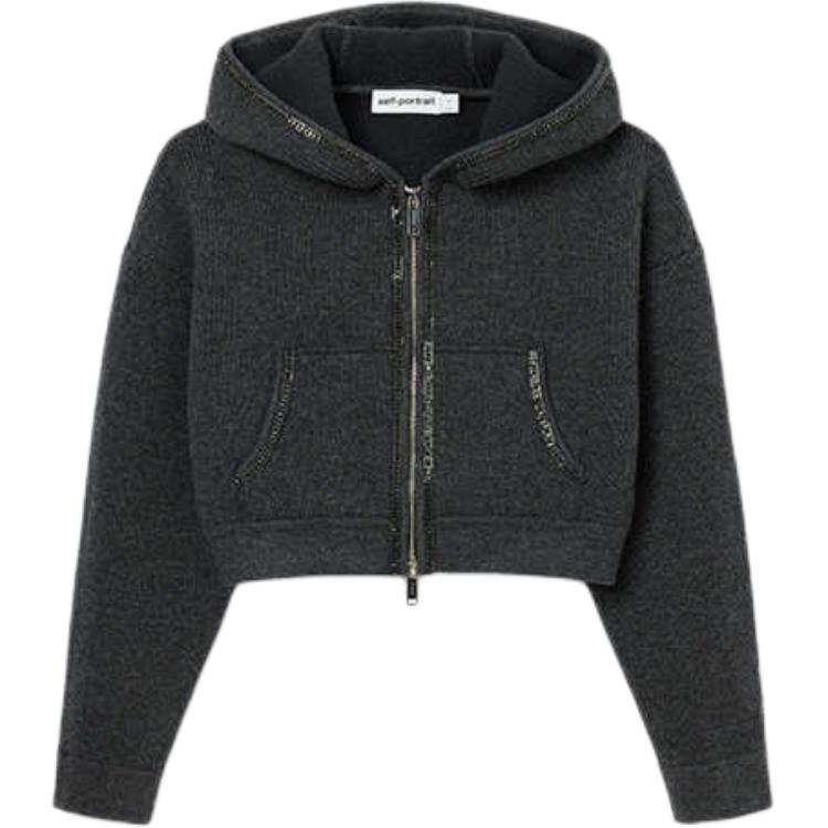 Self-portrait Self portrait Knitted Cropped Hoodie