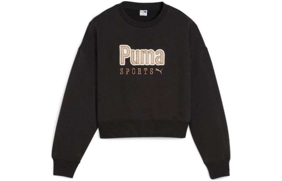 PUMA Sweatshirts Women's Black Crew Neck Moderate Other