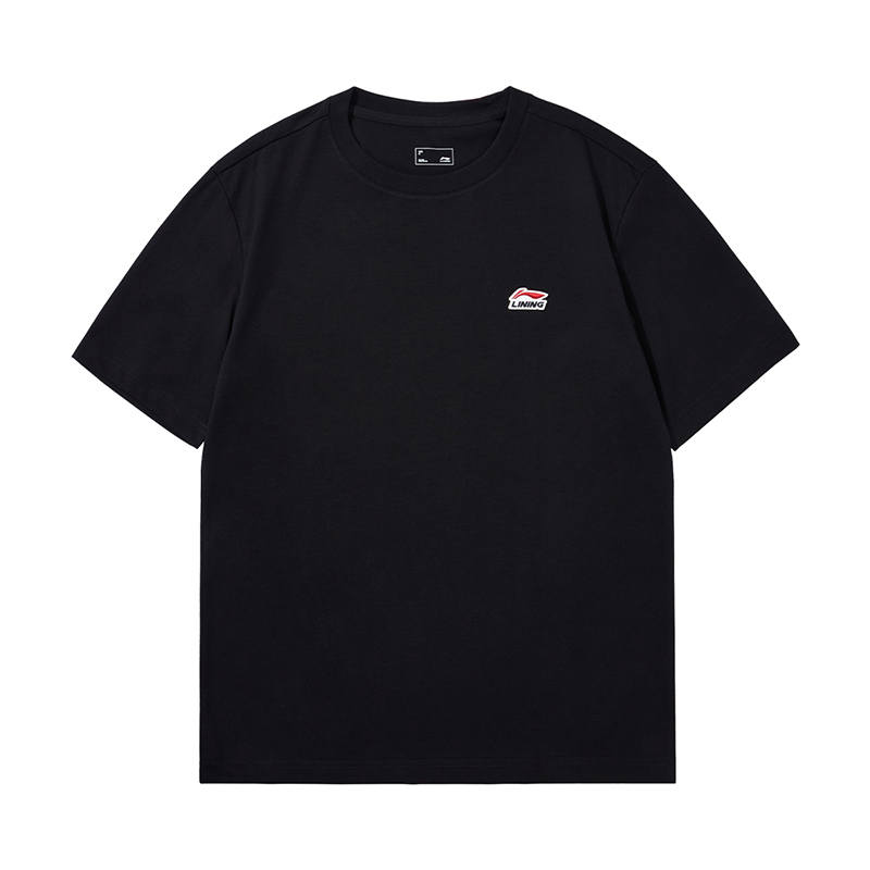 Li-Ning Li Ning T Shirts Unisex Crew Neck Moderate Straight Fit