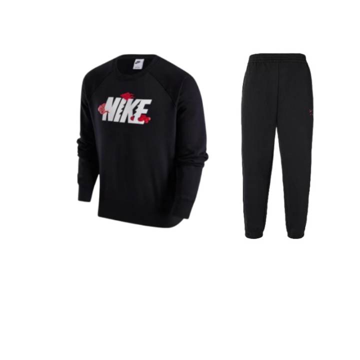 Nike Nike Dragon Soaring New Year Collection Crew Neck Fleece Lined Pullover Long Sleeved Mid Rise Elastic Pants