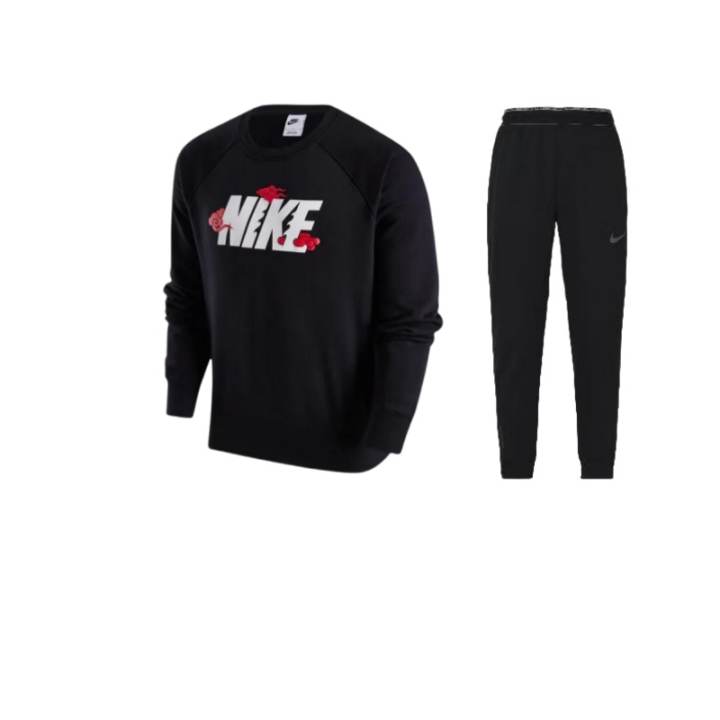 Nike Nike Dragon Soaring New Year Collection Logo Fleece Lined Crew Neck Sweatshirt Solid Color Pants Casual Sportswear