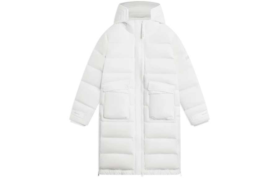 Li-Ning Li Ning Fitness Series Down Jackets Women's White Hooded Moderate Down Coat