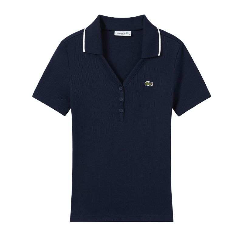 LACOSTE SS25 Polo Shirt Women's Navy Blue/White Multicolor