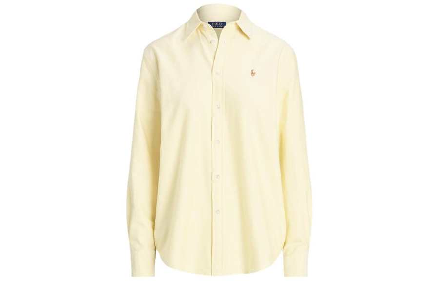 Polo Ralph Lauren SS24 Shirt Loose Fit Women's Three Pillar Door Yellow