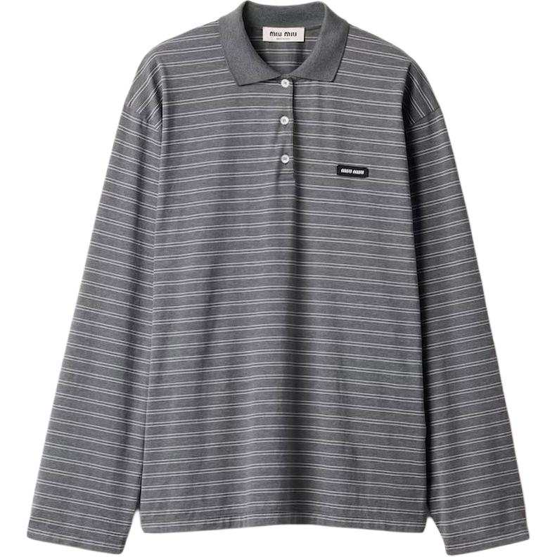 MIU MIU SS25 Polo Shirt Women's Gray