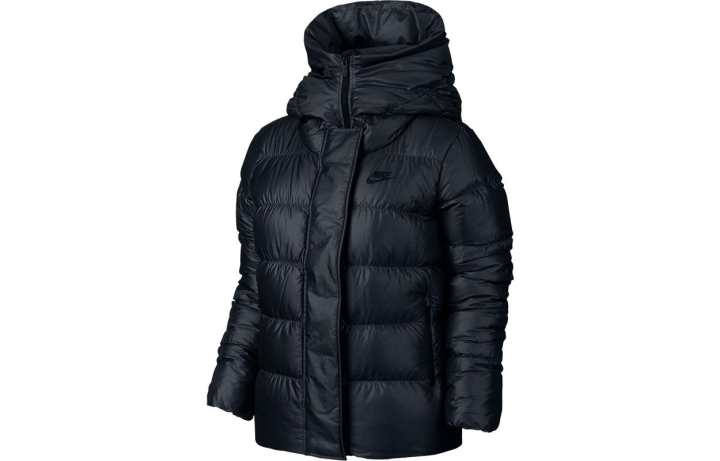 Nike Nike Down Jackets Women's Black Hooded Moderate Quilted Down Jacket