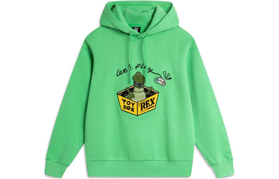 Li-Ning Li Ning x Disney Rex Collection, Cartoon Hooded Loose Fit Fleece Lined Pullover Sweatshirt Women's