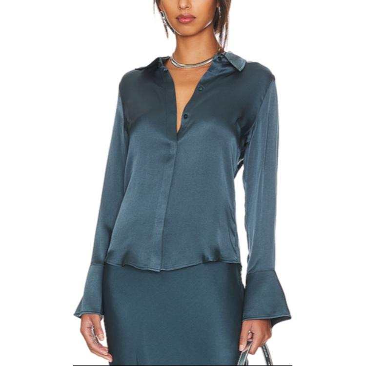 Anine Bing Shirts Women's Blue Lapel Moderate