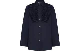 PAROSH Shirts Women's Dark Blue Pointed Collar Moderate Other