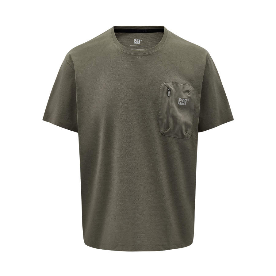 CAT T Shirts Men's Crew Neck Moderate Straight Fit