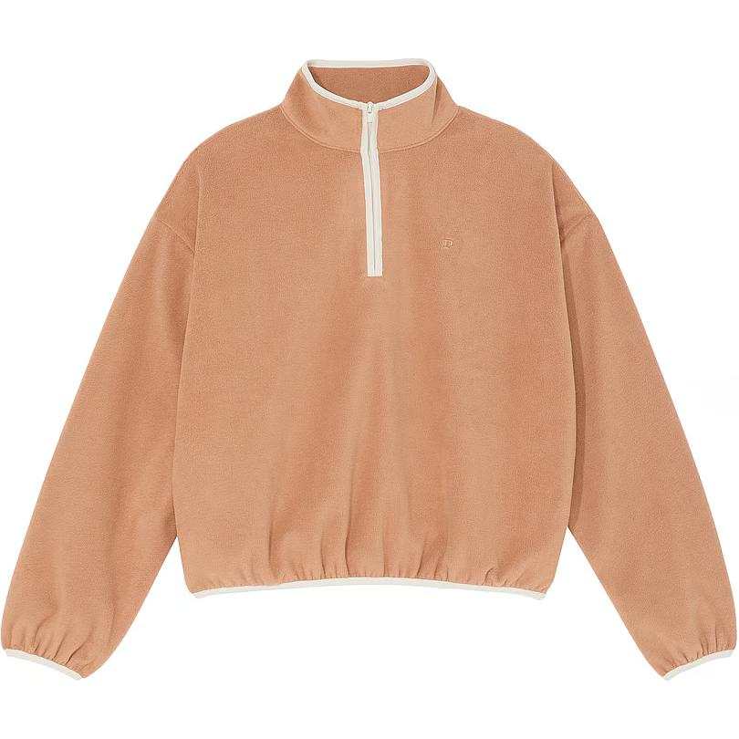 Victoria's Secret PINK Ivy Fleece Half Zip Sweatshirt/Toffee Sweatshirt Women's Toffee