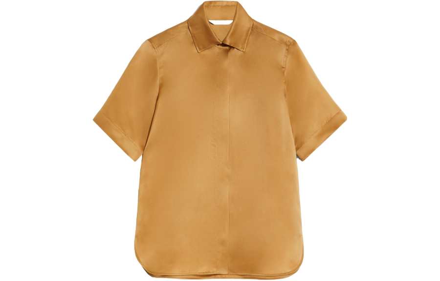 MaxMara Shirts Women's Tobacco Pointed Collar Moderate Other