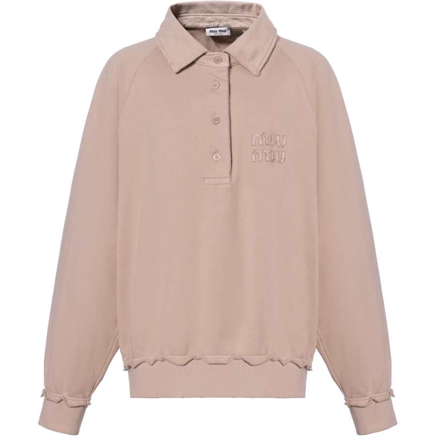 MIU MIU Logo-Detailed Polo Sweatshirt