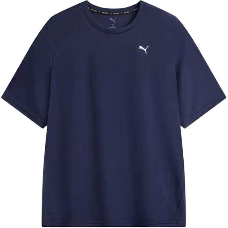 PUMA T Shirts Unisex Blue Crew Neck Moderate