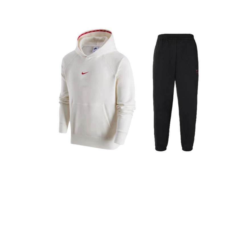 Nike Nike CNY Letter Logo Print Fleece Lined Pullover Hoodie Knitted Fabric Pants Casual Sportswear Unisex