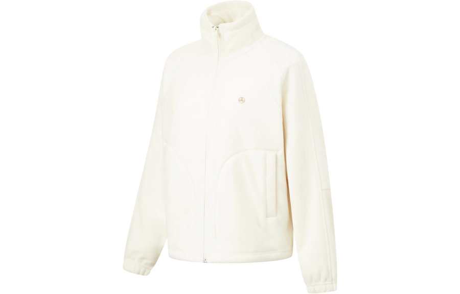 Li-Ning Li Ning Fitness Series Jackets Women's Ecru Stand Collar Moderate Other