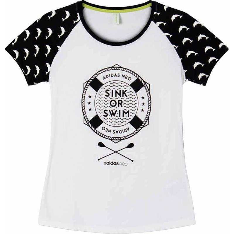 Adidas Neo Raglan Sleeve T Shirt Women's White