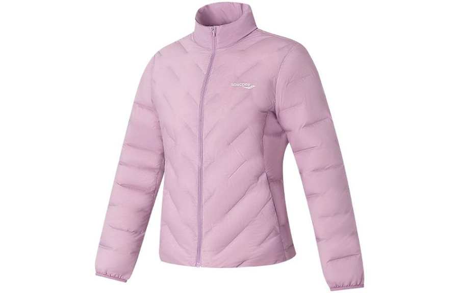 Saucony Down Jackets Women's Romantic Pink Stand Collar Lightweight Other