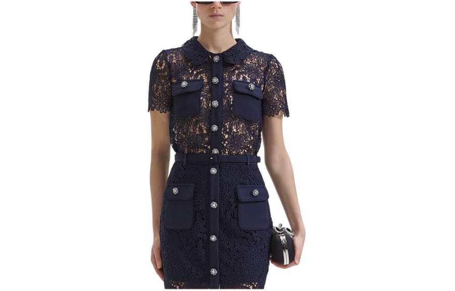 Self-portrait Shirt Women's Deep Navy Blue