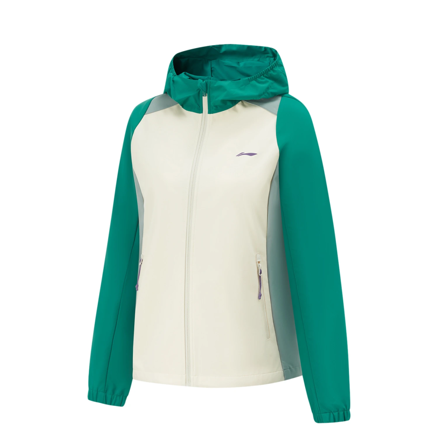 Li-Ning Li Ning Running Collection Jackets & Coats Women's Ecru/Stone Green/Gray Foam Green