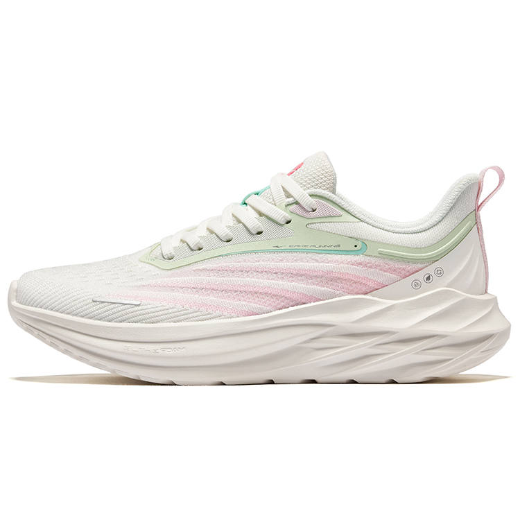 Erke Shadow 3.0 Cushioning Rebound Breathable Low top City Commuting Running Shoes Women's White Pink
