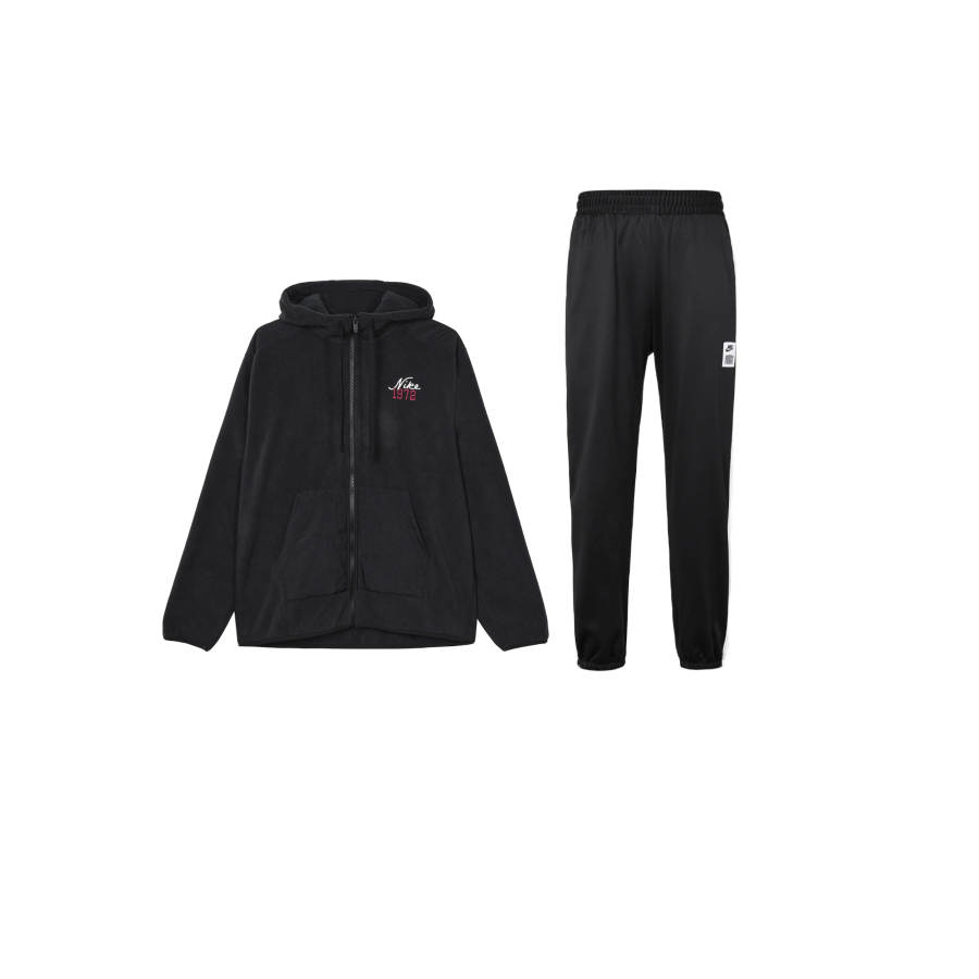 Nike Nike Brand Logo Alphanumeric Fleece Lined Hooded Loose Fit Jackets & Coats Knitted Fabric Pants Casual Sportswear Men's