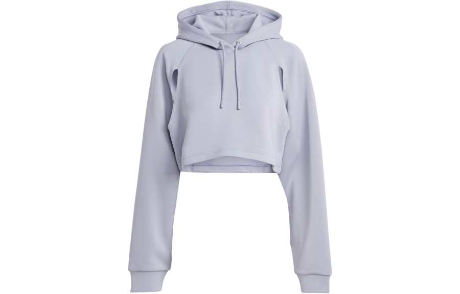 Adidas Adidas Hiit Aeroready Crop Training Hoodie Sweatshirt Women's Silver Purple