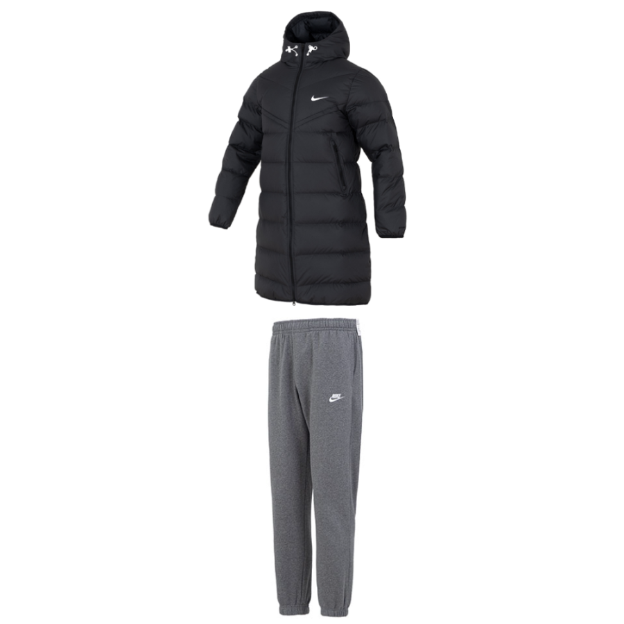 Nike Nike Casual Sportswear Men's Black/Gray Hooded Thickened And Fleece Lined